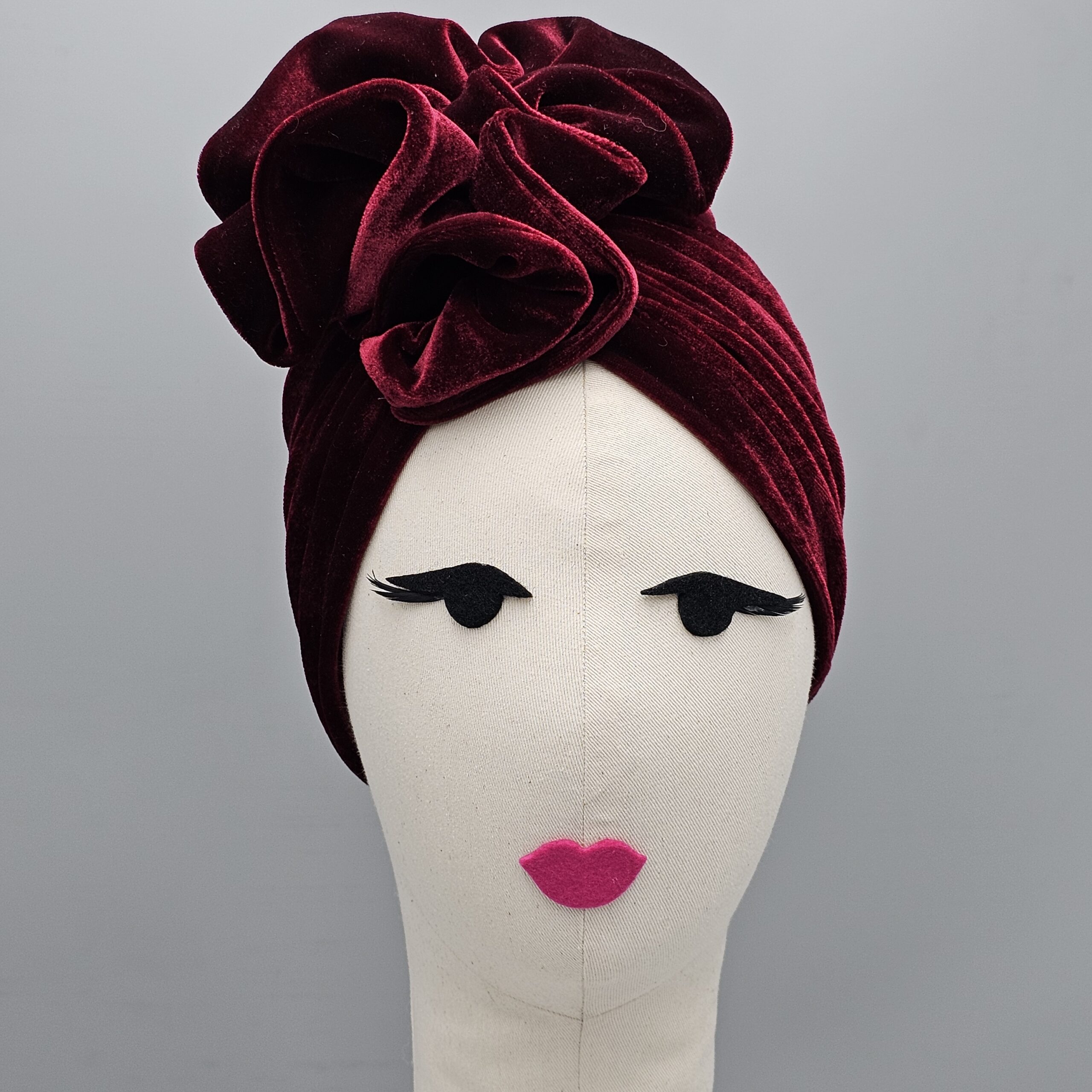 Ruffle Velvet - Burgundy1