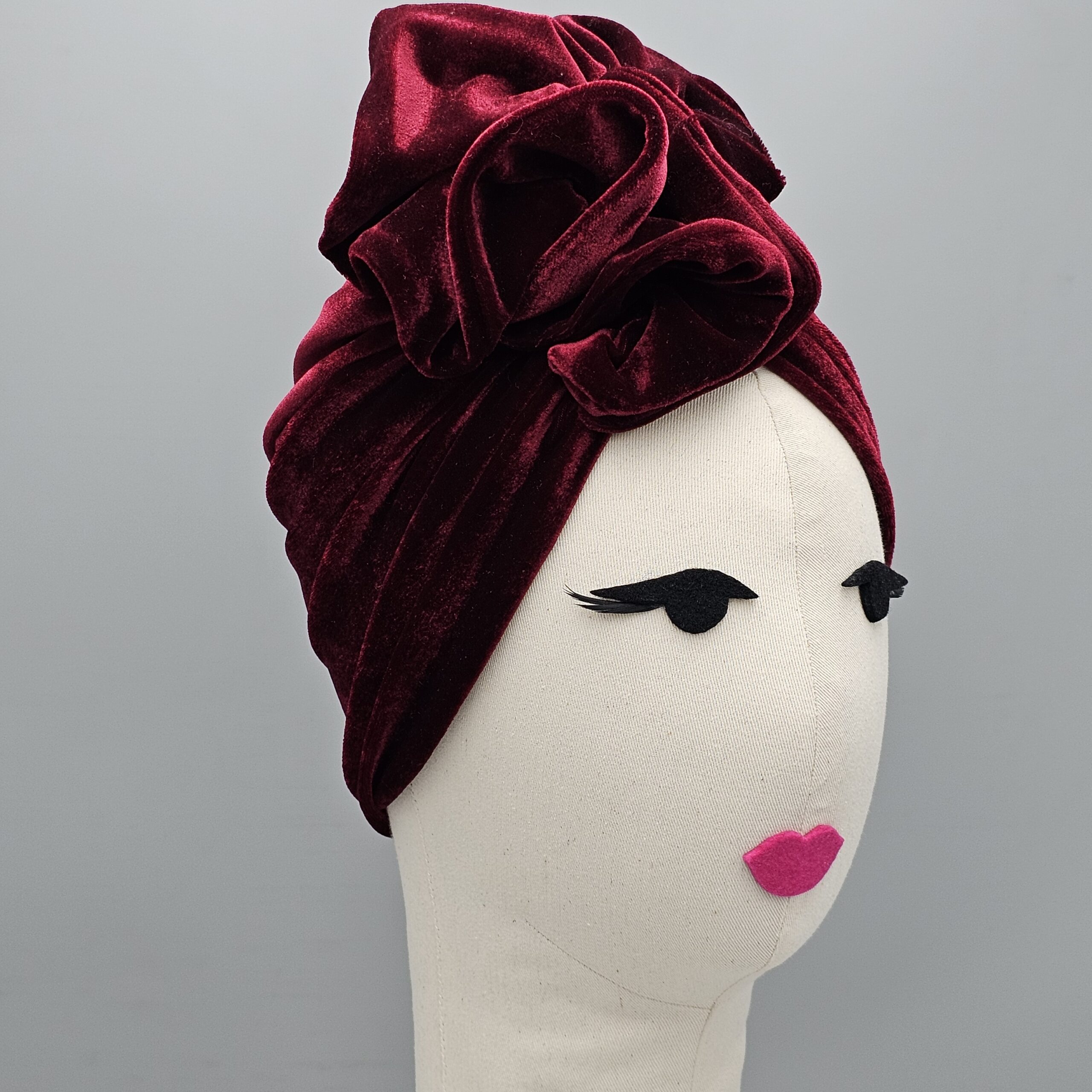 Ruffle Velvet - Burgundy2