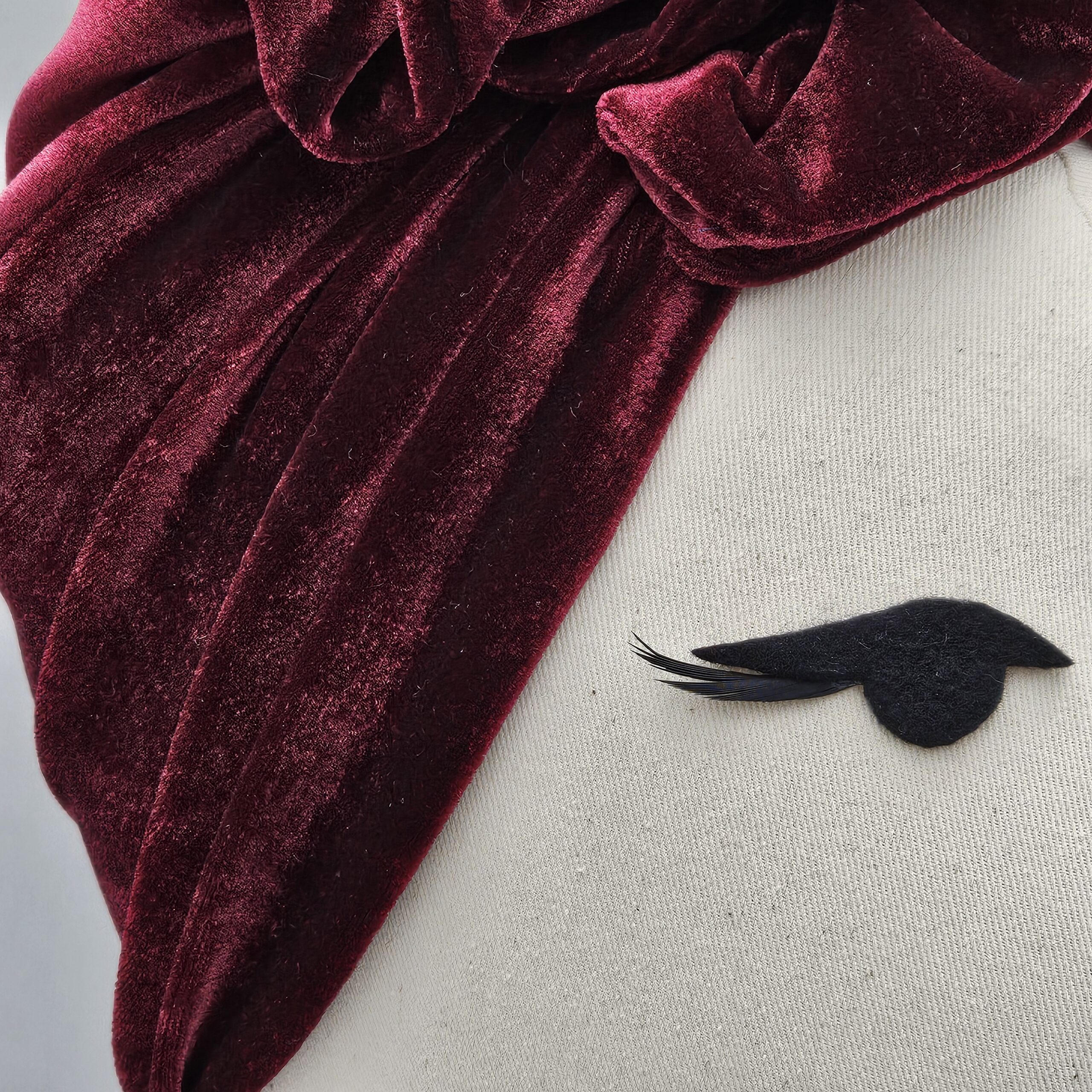 Ruffle Velvet - Burgundy3